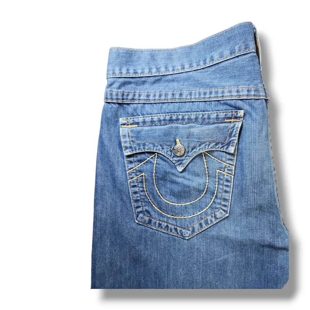 Vintage TRUE RELIGION Section STRAIGHT Size 42x28.5 Denim Jeans Made In‎ USA